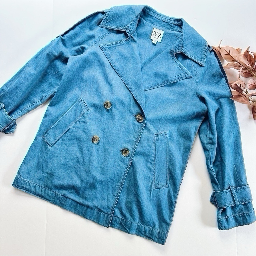 NEW Nic + Zoe Women’s Denim Femme Trench Coat - Picture 4 of 9